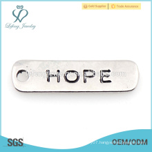 Fashion zinc alloy silver hope necklace charm charm,silver initials charm jewelry